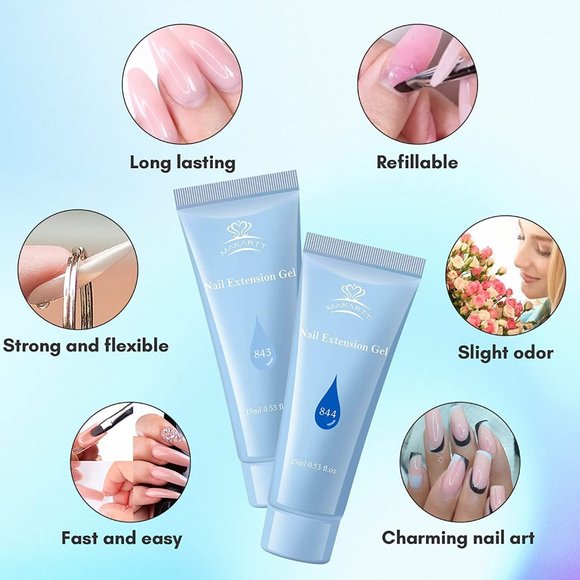 Makartt Poly Nail Extension Gel Kit - Blue - New - Does not Incl UV lamp - 695g - Picture 5 of 8